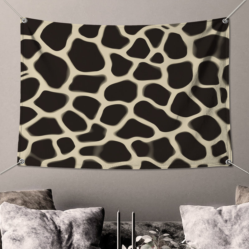 Tapisserie murale girafe, H 50 po x l 60 po avec 4 œillets