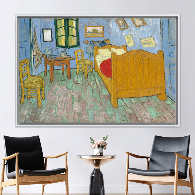Reproduction sur toile de la chambre à coucher de Van Gogh, affiche d'art impressionniste célèbre, H 26 po x l 37 po, Blanc