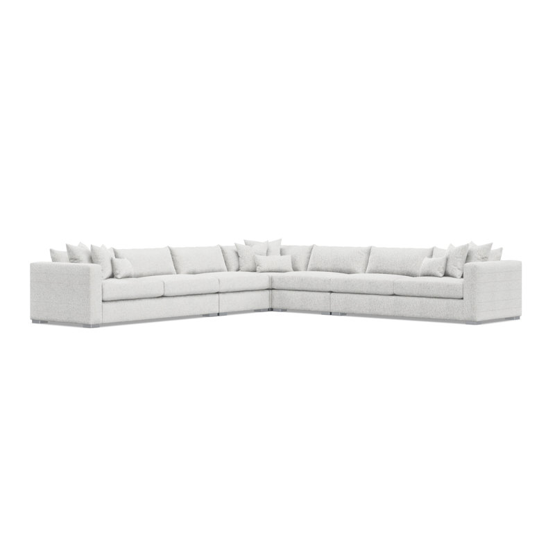 Sectional, 32.5" H x 157" W x 157" D, Cream Polyester