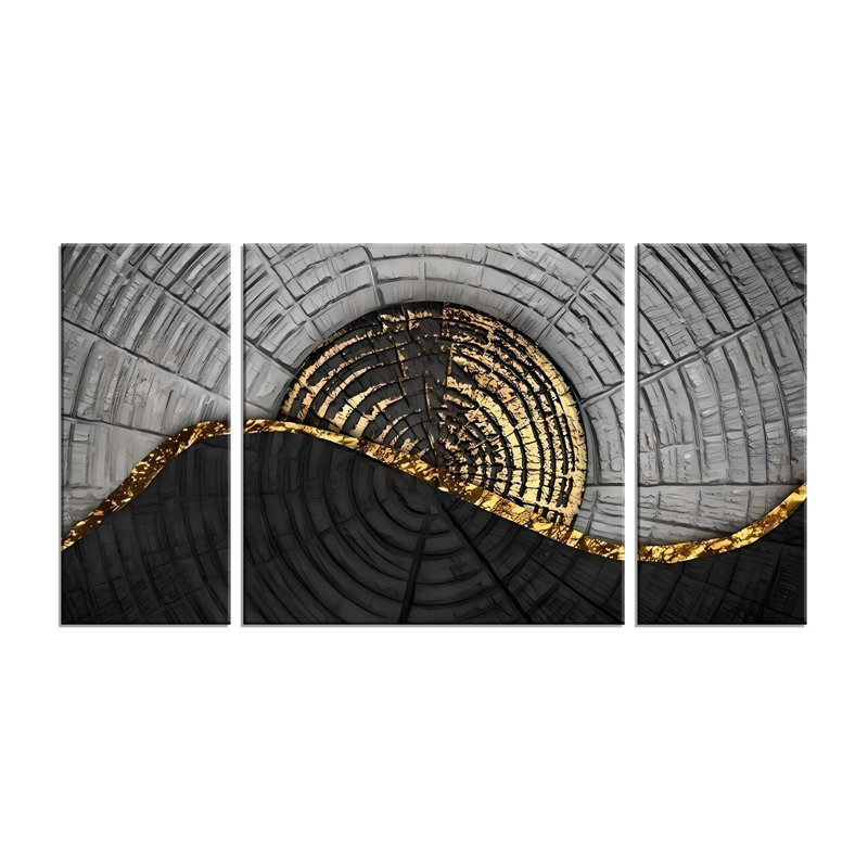 Stunning 3-Piece Decorative Canvas Painting Set, 7.9 x 17.7 inches (2 Pieces), 17.7 x 17.7 inches (1 Piece) | 50% Cotton / 50% Polyester, 100% Wooden Frame (Thickness: 0.8 inches) | Eye-Catching Digital Art for Home Decor