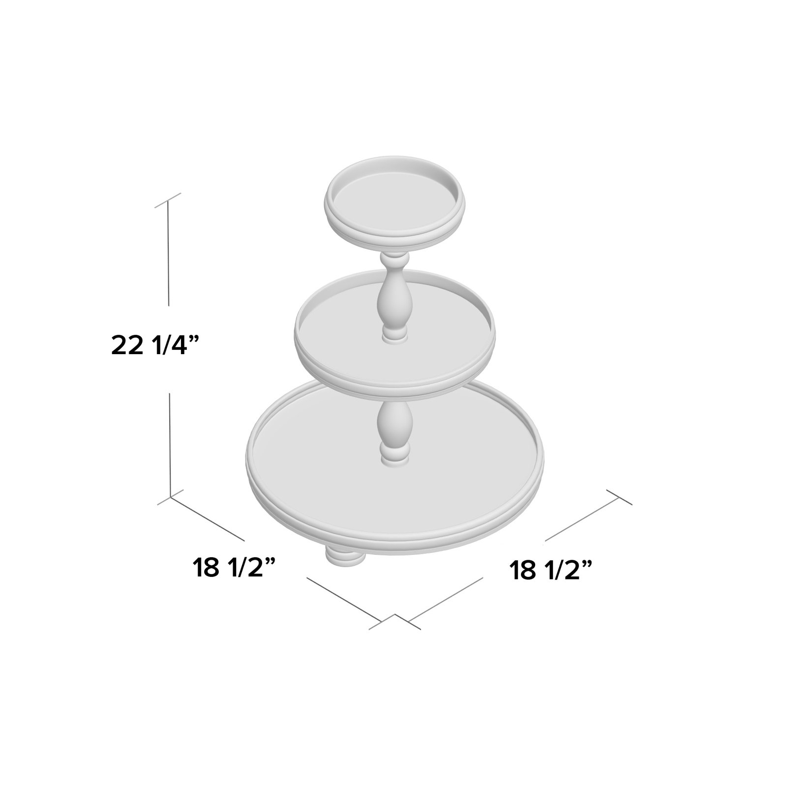 Harborside Wood Tiered Stand, Cream