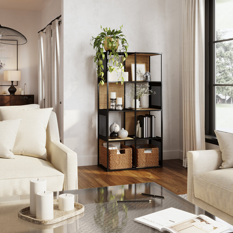 Rangement cubique en chêne et noir L 29 po x l 15,25 po x H 56,5 po Lavish Home