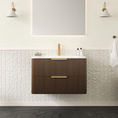 Meuble-lavabo de 30 po avec lavabo en pierre frittée