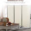 Beige Room Divider, 6' 3 Panel Privacy Screen Wall. Double-hinged Folding. Metal Frame, Dependable. Space Saving. 70.51" H X 99.5" L 19.65" D. Home Interior Product Divider . Wall Screen. Robust.