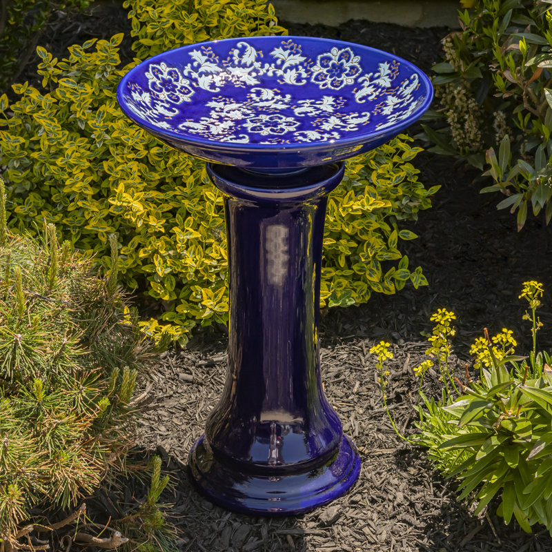 Manolete Ceramic Single Tier Birdbath