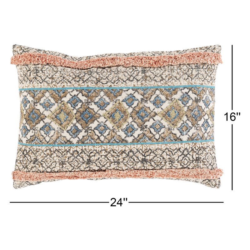 Ann Cotton Lumbar Pillow, Polyester/Polyfill