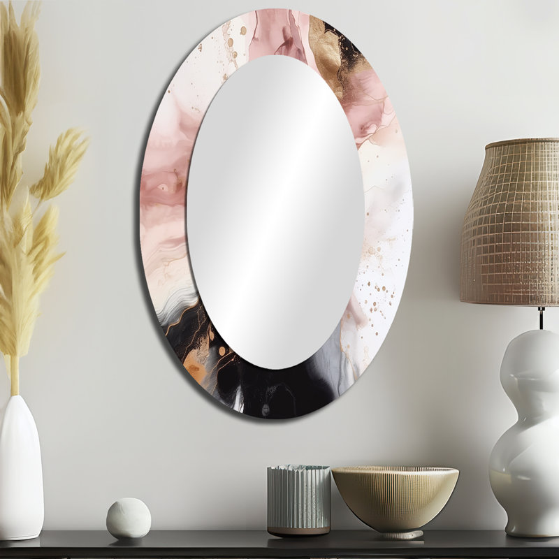 Miroir mural rose et or rose, 36 po x 24 po