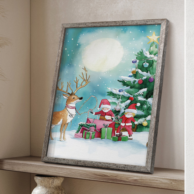 «Christmas Holiday Art DCCLV», reproduction d'art encadrée - bois massif XMA171277, H 11 po x l 9 po