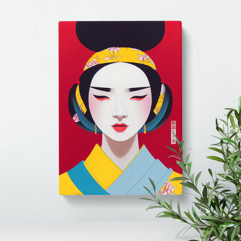 Geisha Portrait No.5 - Wrapped Canvas, 50cm H x 35cm W x 3cm D