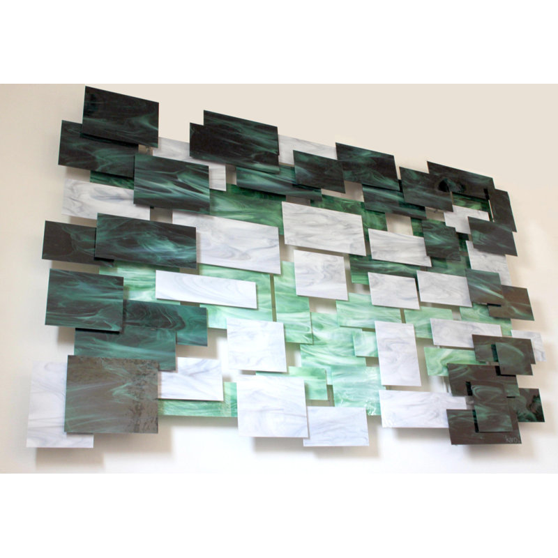 Malachite Handmade Wall Decor by Karo Martirosyan, 44" H x 71" W x 4" D