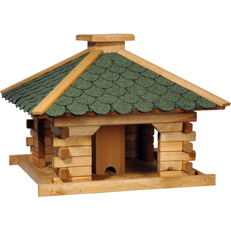 Asher Wood Freestanding Decorative Bird Feeder