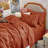 Bedsure Twin-XL Pintuck Bed-in-a-Bag- Burnt Orange Pinch Pleat Comforter with Sheets, Pillowcases & Shams-101518306-101518301