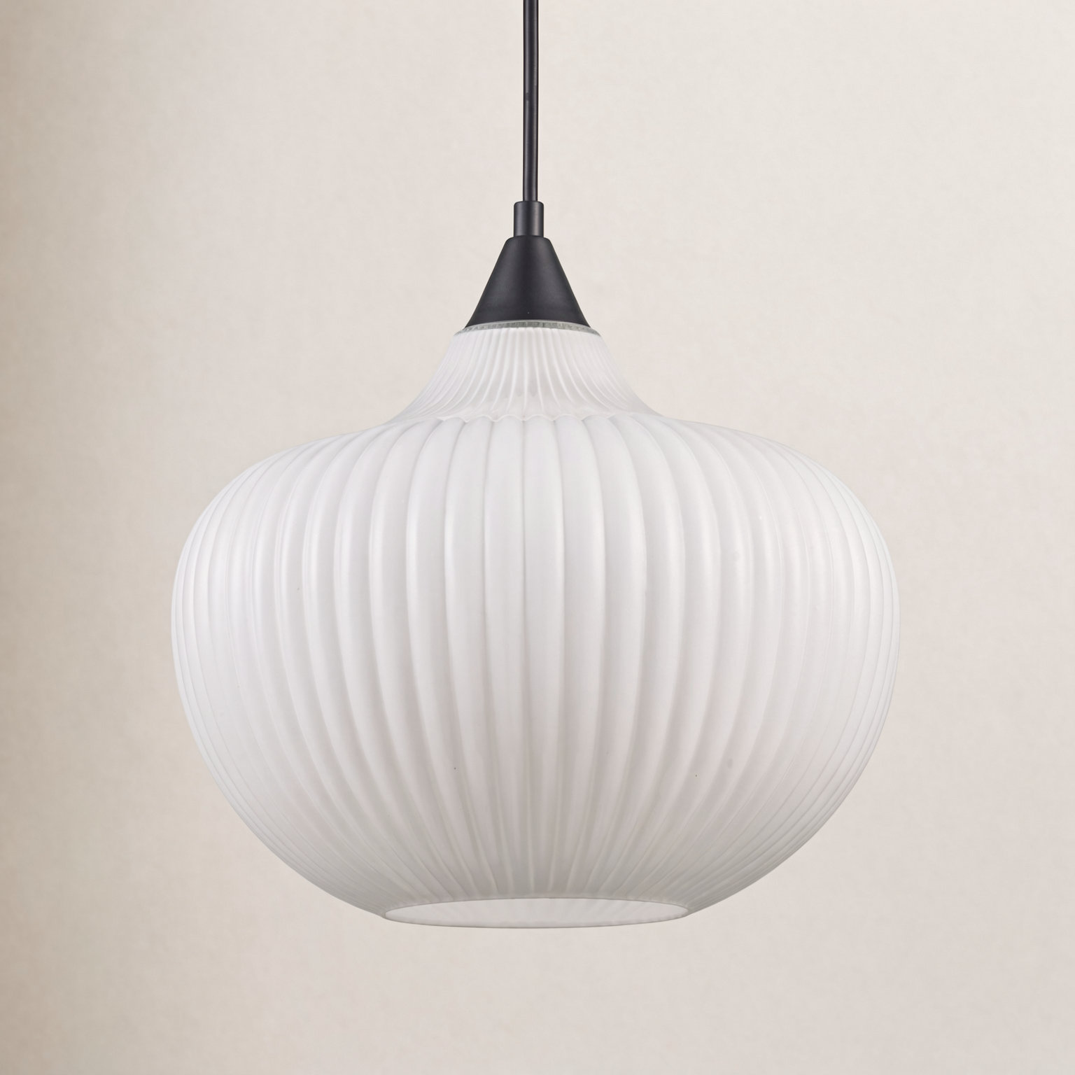 Collina Dimmable Geometric Single Light Pendant, Black
