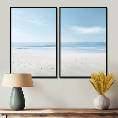 Minimalisme sur la plage, sérénité - art mural surdimensionné de la plage côtière