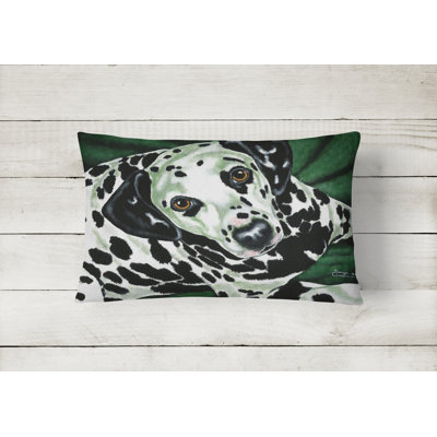  Emerald Beauty Dalmatian Fabric Indoor/Outdoor Throw Pillow