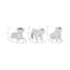 Bulldog Figurines grès et lunettes de soleil en céramique Accents finition brillante Home Office salon ensemble de décoration de 3 - 7 ", 6" blanc