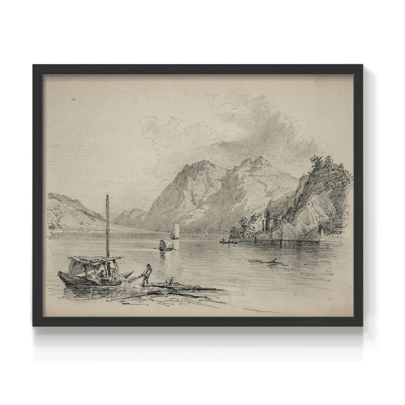 Croquis rétro - LXIX - Reproduction encadrée - Restickable, H 8 po x l 10 po, Noir