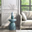Table d'appoint moderne en céramique avec motif sculptural en forme de sablier-2087209549
