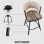 Ensemble de 2 tabourets de bar en lin blanc Rotation à 360 degrés, base. Matériau des serviettes, rembourrage confortable. Pour les bars, les tabourets 2 tabourets. Fonction pivotante, construction , Cafés, Îlots de cuisine. Assemblage