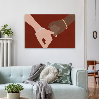 Pinky Swear - Transitional Contemporary Digital Art Minimalist Hands Art