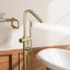 Robinet de baignoire monocommande à fixation au sol avec douche à main et inverseur, robinet thermostatique d'extérieur / intérieur moderne-128592468
