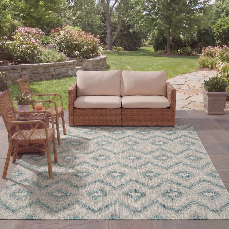 Esters Performance Chevron Indoor/Outdoor Area Rug, Rectangle 8' x 11'
