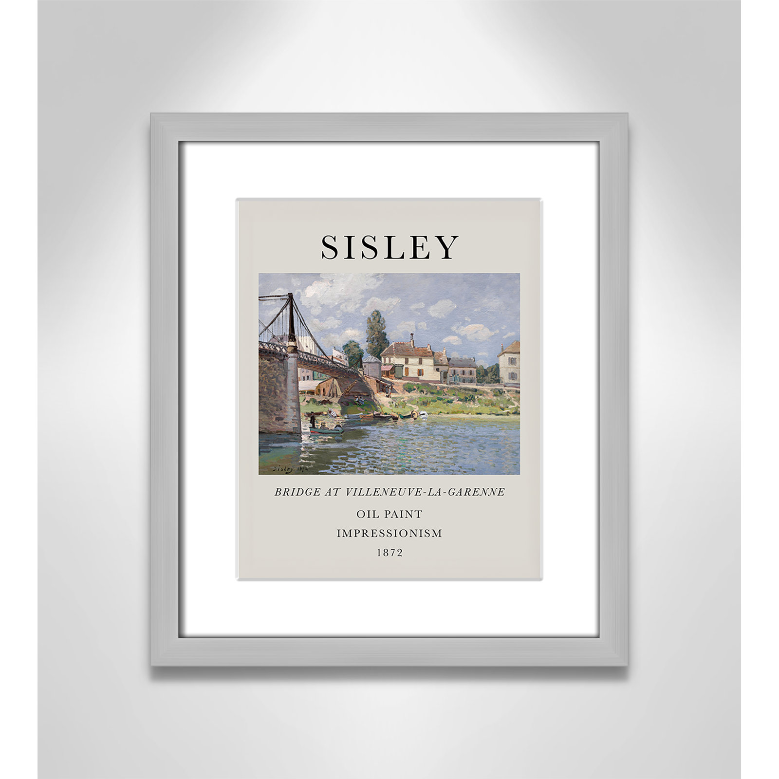 Old Masters Collection "The Bridge at Villeneuve" Print, Yes, 15" H x 13" W x 1.25" D, Silver Single Picture Frame