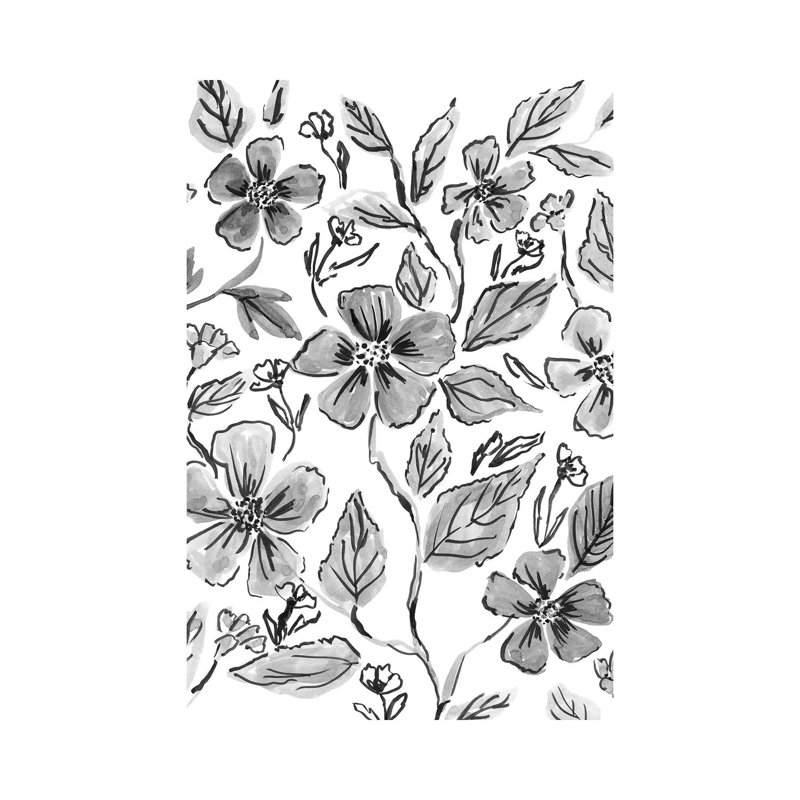 Ink Florals III by Amanda Mcgee - Wrapped Canvas Painting, 66.04 cm H x 45.72 cm W
