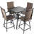 Sour Citrus 5-piece Bar Table And Chairs Set Outdoor Bar Set With All Weather Textilene Bar Stools And Bar Height Table For Deck, Poolside, Garden, Porch