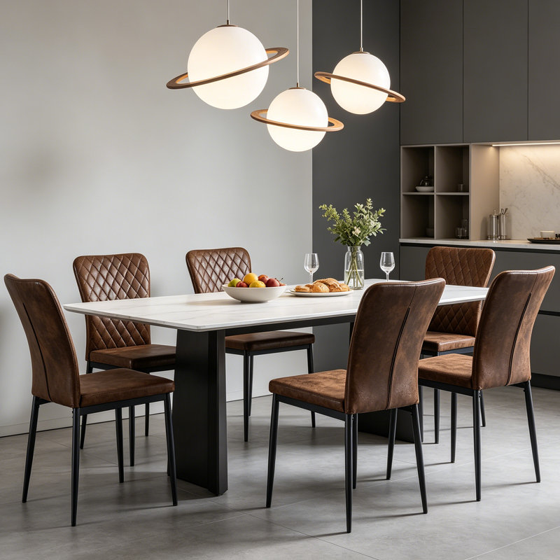 Tufted Upholstered Velvet/Suede Armless Dining Chair with High Back, Suede Brown