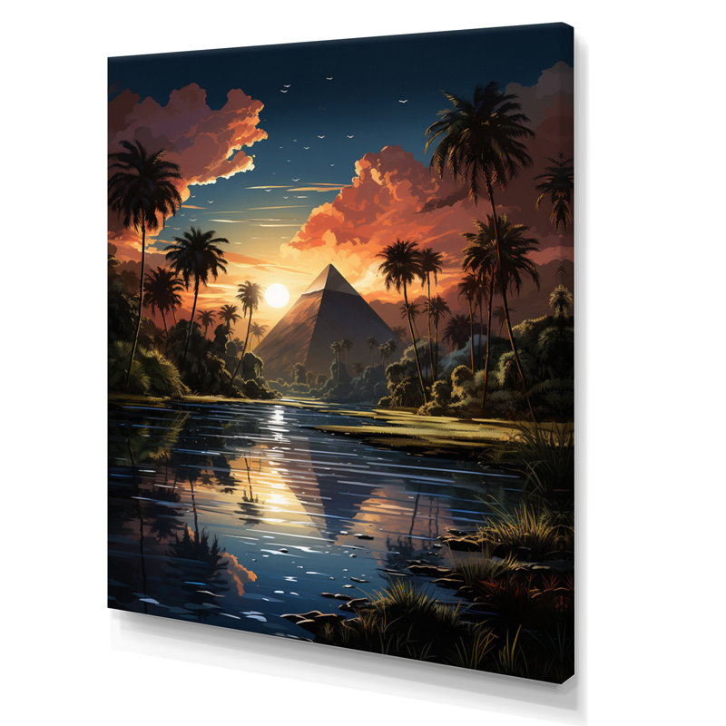 Bondville Égypte, majestueuses pyramides III, reproduction d'art sur toile, Toile tendue, H 20 po x l 12 po x P 1 po