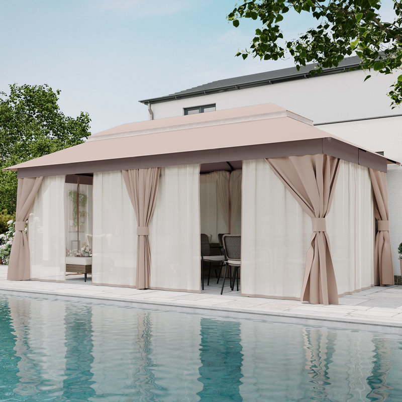 Steel Patio Gazebo, Khaki
