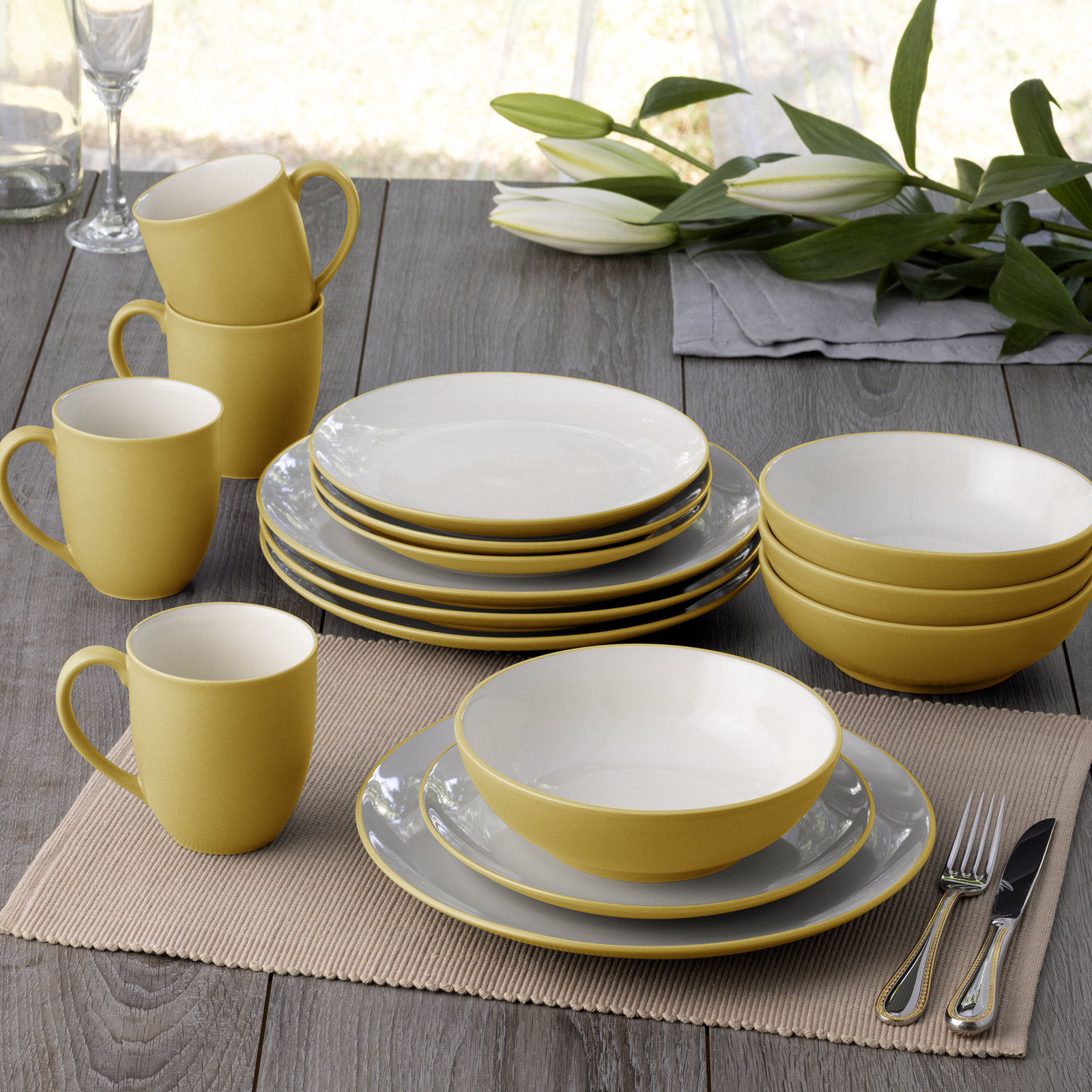 Noritake Colorwave Coupe Salad Plates, 8-1/4", Mustard