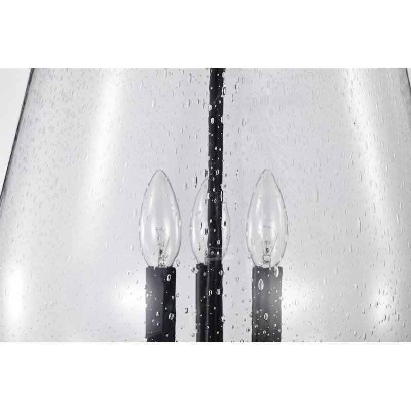 Luminaire suspendu urne 3 lumières Avard, Noir mat
