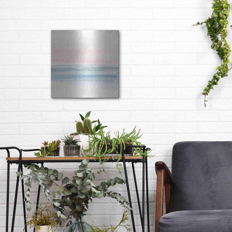 Brayden Studio «Pink Fog II» par Chris Paschke, art mural en métal, H 12 po x l 12 po