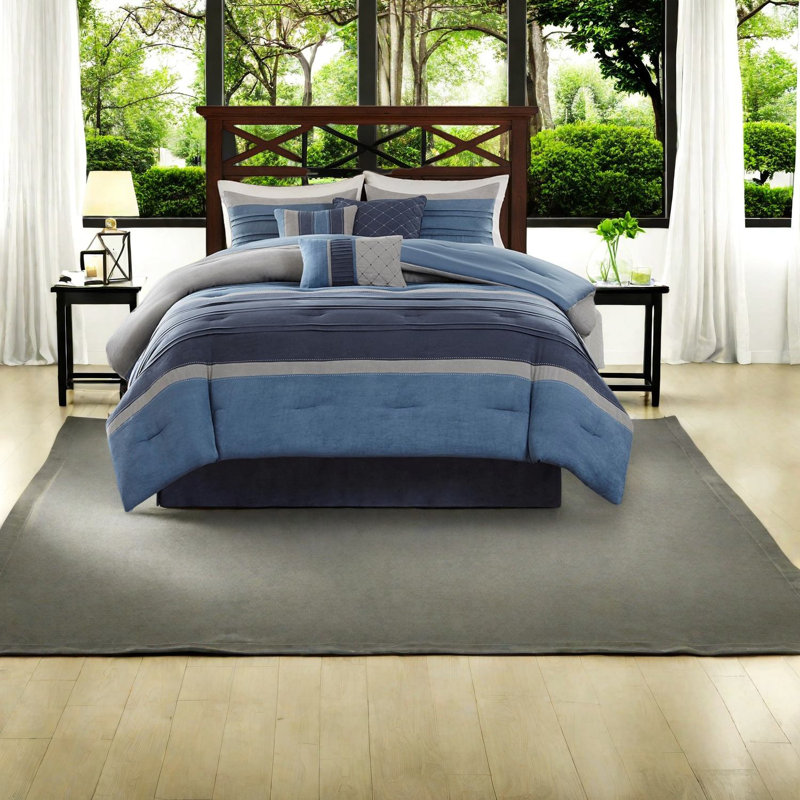 Comfortable Microsuede Bedding Sets, Navy Polyester Design For Home