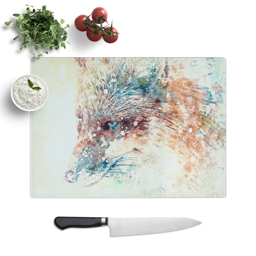 Glass Fox in Abstract Chopping Board
