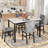 Elegant 5-Piece Faux Marble Dining Table Set-438343055
