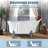 59" Freestanding Acrylic Clawfoot Tub, Gloss White Slipper Bathtub with Feet & Drain