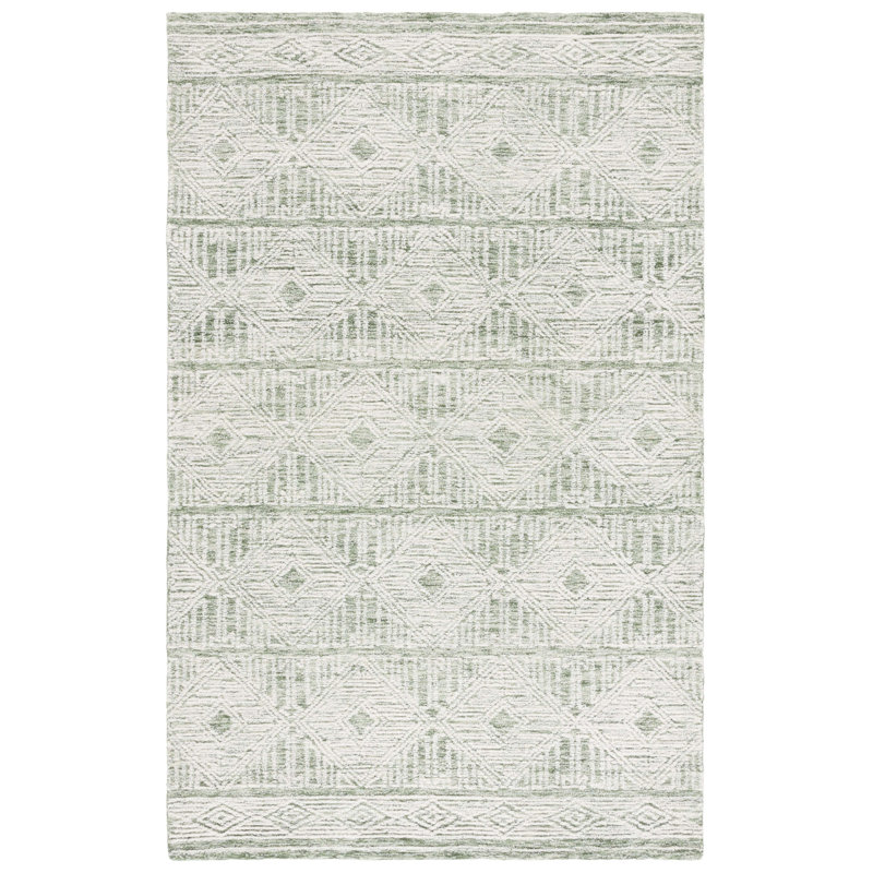 Tapis géométrique en laine touffeté à la main Pine, Rectangulaire 3 pi x 5 pi