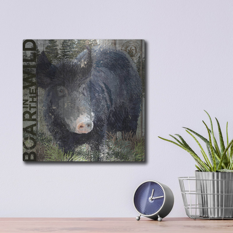 Art mural luxueux «Boar In The Wild» par Art Licensing Studio, 12 po x 12 po
