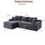 Canapé modulaire 94,5 po Cloud - modulaire en L avec méridienne réversible, aucun assemblage requis - velours côtelé, canapé d'angle à siège profond - minimaliste moderne pour le salon, la chambre à coucher, un appartement-129747321