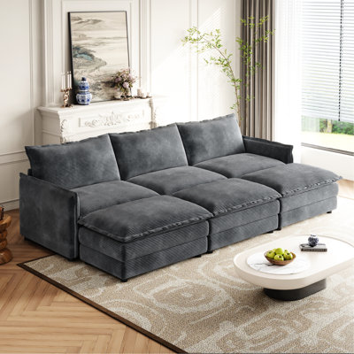 Fauteuil inclinable surdimensionné en velours côtelé profond pour une sensation luxueuse et un confort de qualité
