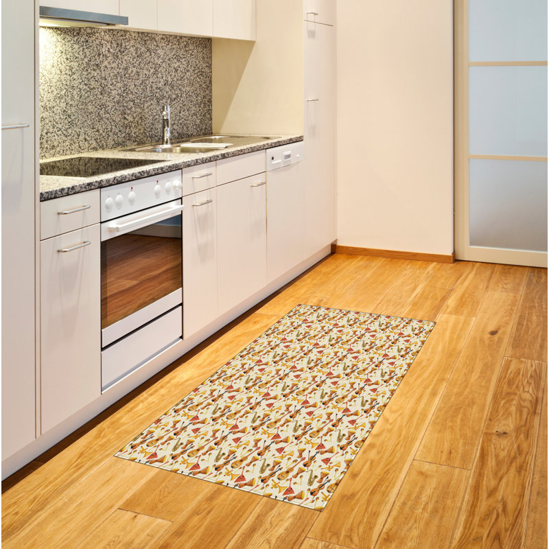 Jazz Music High Density Long Fiber Poly Threads Decorative Area Rug Carpet, Rectangle 2'7" x 5'