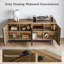 Wilber 63.4" Sideboard Buffet Cabinet with Fluted Decorative Doors, Modern Console Table-691626039