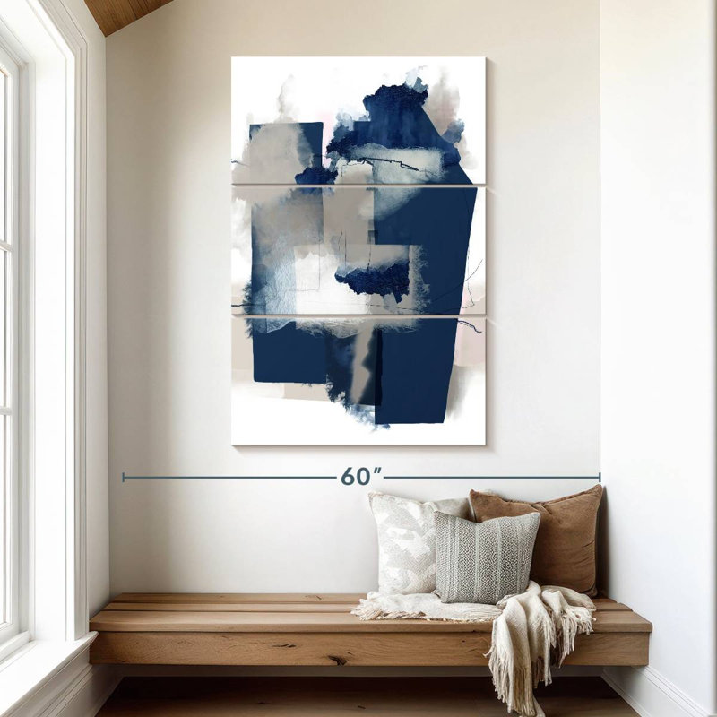Avery Juxtaposed Blue, 50" H x 32" W
