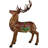 Fraser Hill Farm 5-Ft. Reindeer Holiday Figurine with Metallic Finish with Multi-Color LED Lights