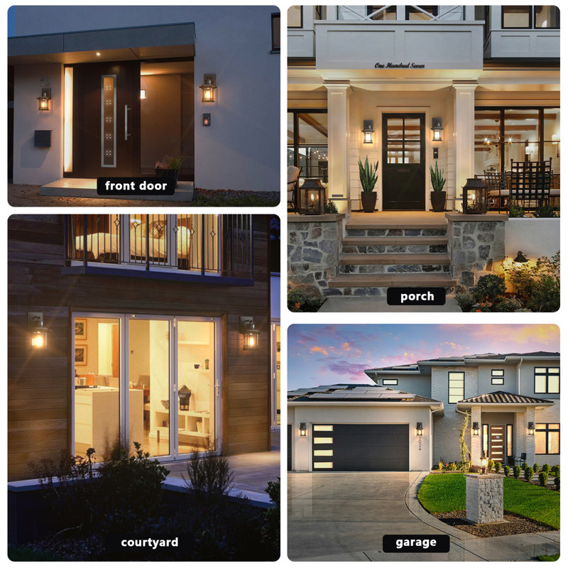 Outdoor Light Fixture With Motion Sensor, Dusk To Dawn Modern Exterior Porch Lights Wall Mount, Anti-Rust 100% Aluminum Outdoor Wall Lantern, Black Farmhouse Outdoor Wall Light For Garage Backyard(Bulb Not Include)