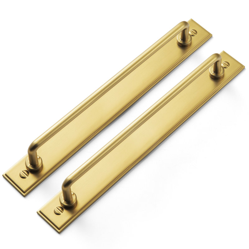 Ensemble de poignées de bar élégantes avec panneau arrière, 7.6", Or brossé