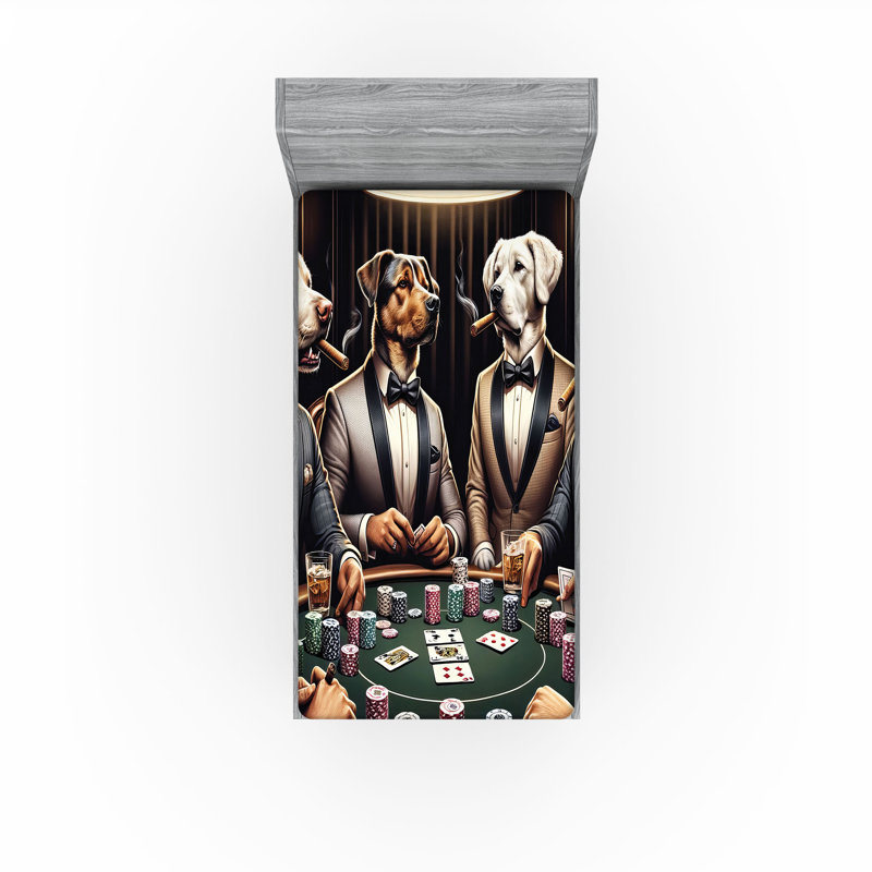 Drap-housse pour chien Ambesonne_ Costumes amusants pour animaux Gentleman_ Brun foncé vert gris, Simple
